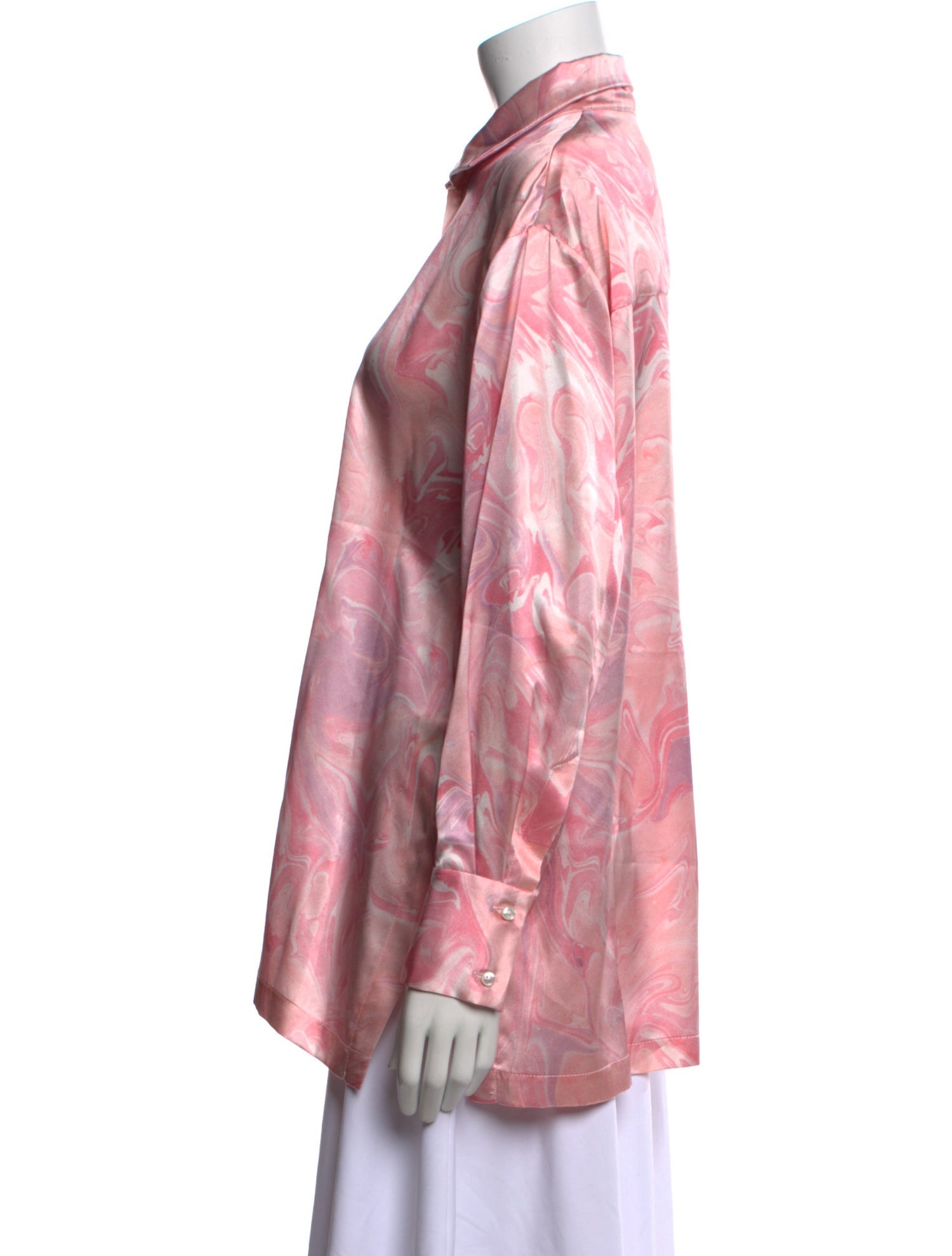 Alejandra Alonso Rojas Silk Printed Button-Up Top