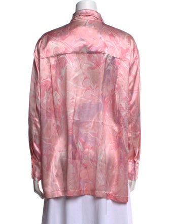 Alejandra Alonso Rojas Silk Printed Button-Up Top