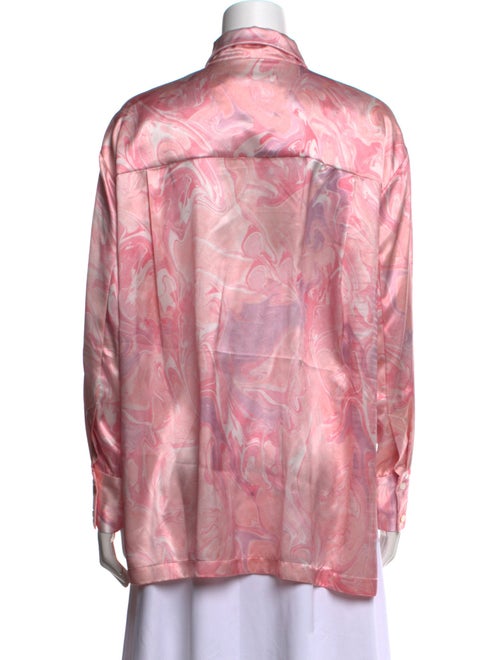 Alejandra Alonso Rojas Silk Printed Button-Up Top