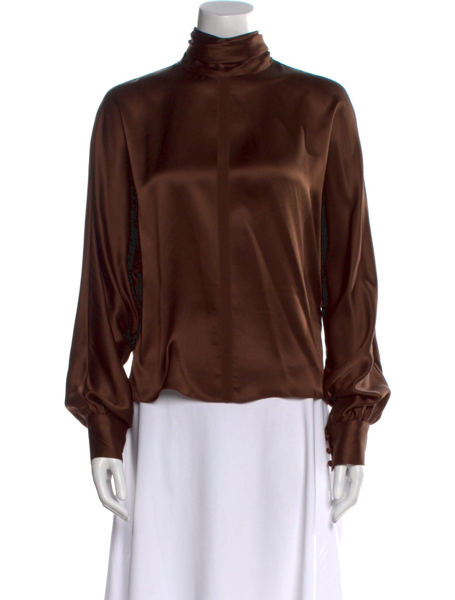 Alejandra Alonso Rojas Silk Mock Neck Blouse