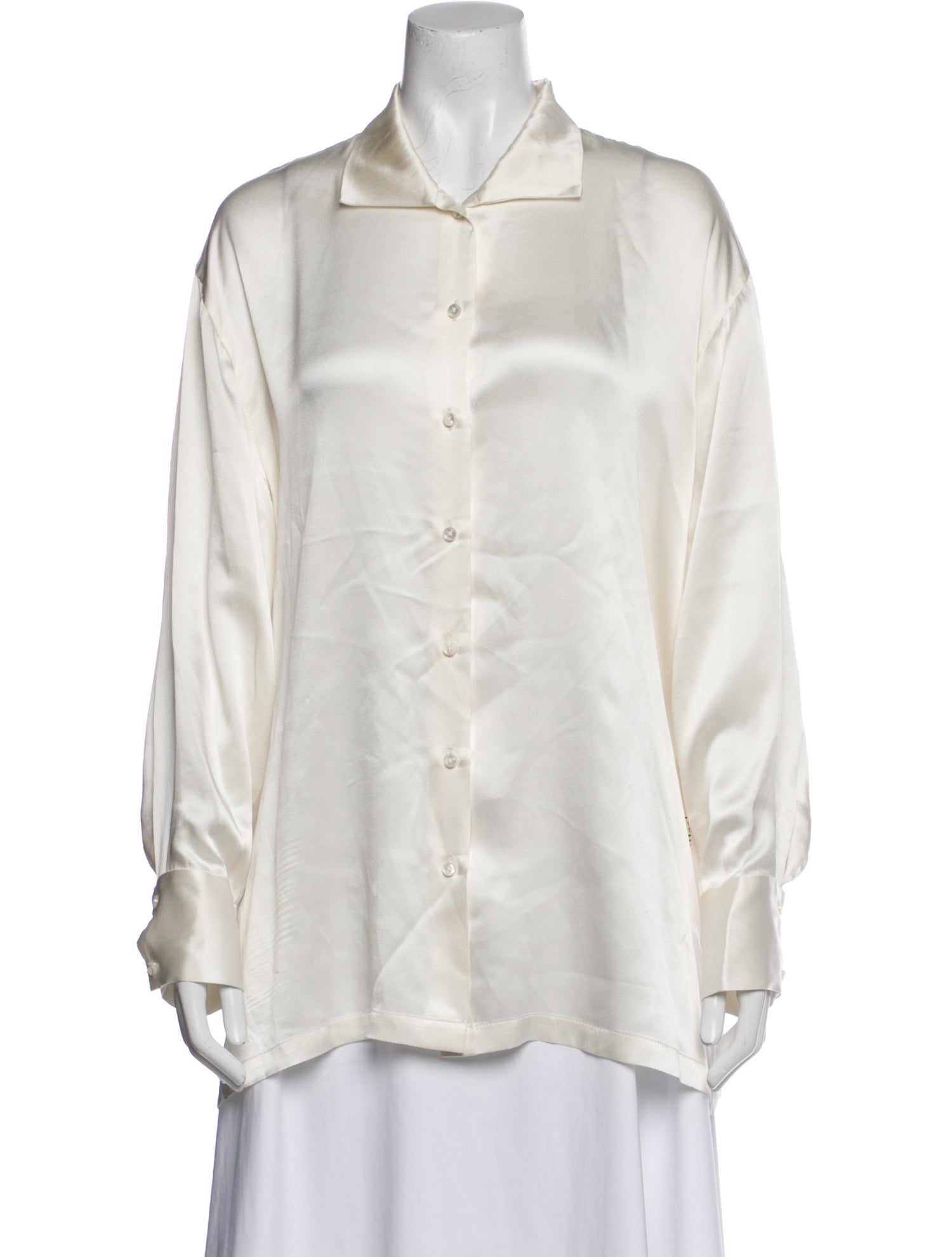 Alejandra Alonso Rojas Silk Long Sleeve Button-Up Top