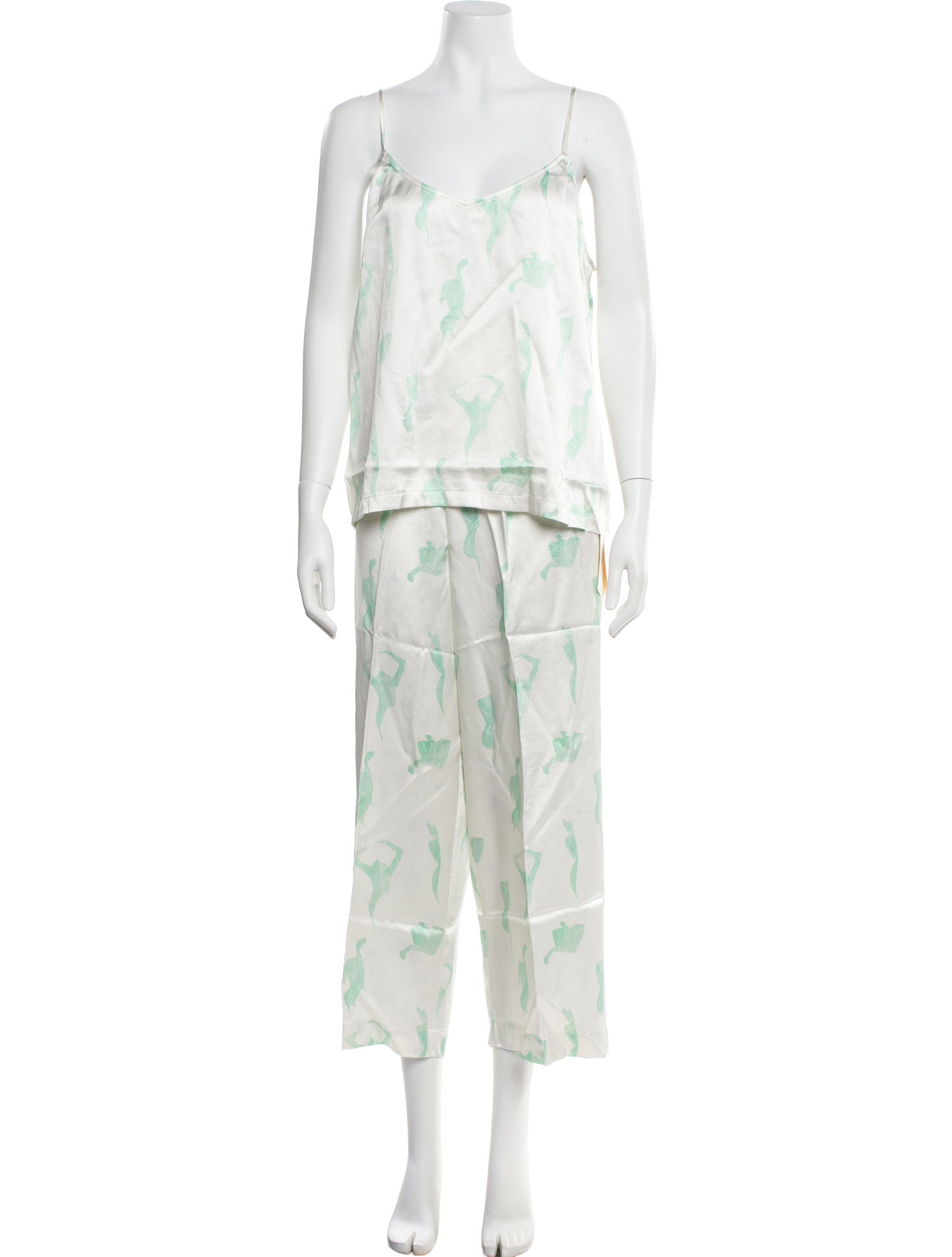 Alejandra Alonso Rojas Silk Printed Pajamas w/ Tags