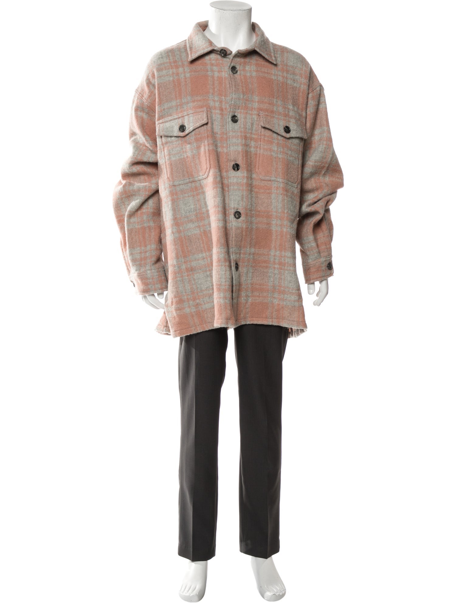 AMI Alexandre Mattiussi Virgin Wool Plaid Print Shirt w/ Tags