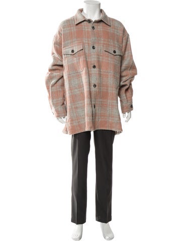 AMI Alexandre Mattiussi Casual Shirts Virgin Wool Plaid Print Shirt XXL