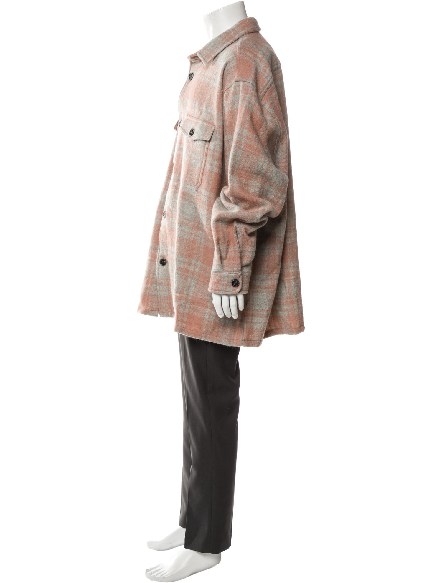 AMI Alexandre Mattiussi Virgin Wool Plaid Print Shirt w/ Tags