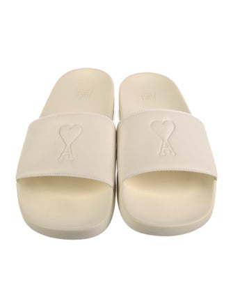 AMI Leather Slides
