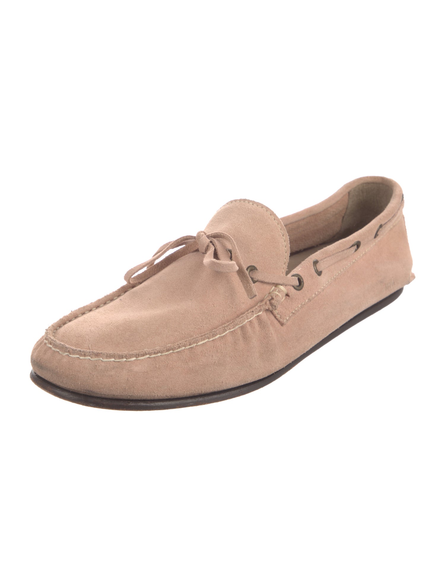 AMI Suede Bow Accents Boat Shoes