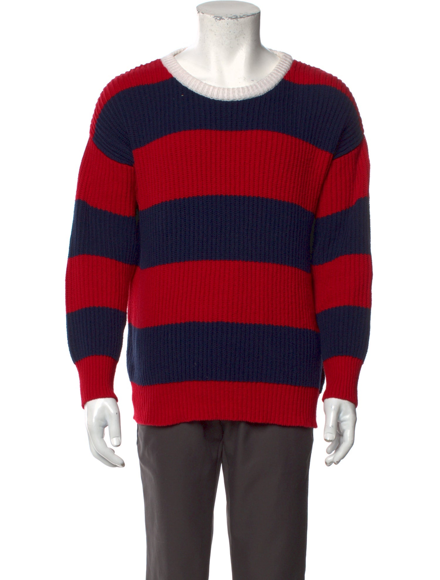 AMI Colorblock Pattern Crew Neck Pullover