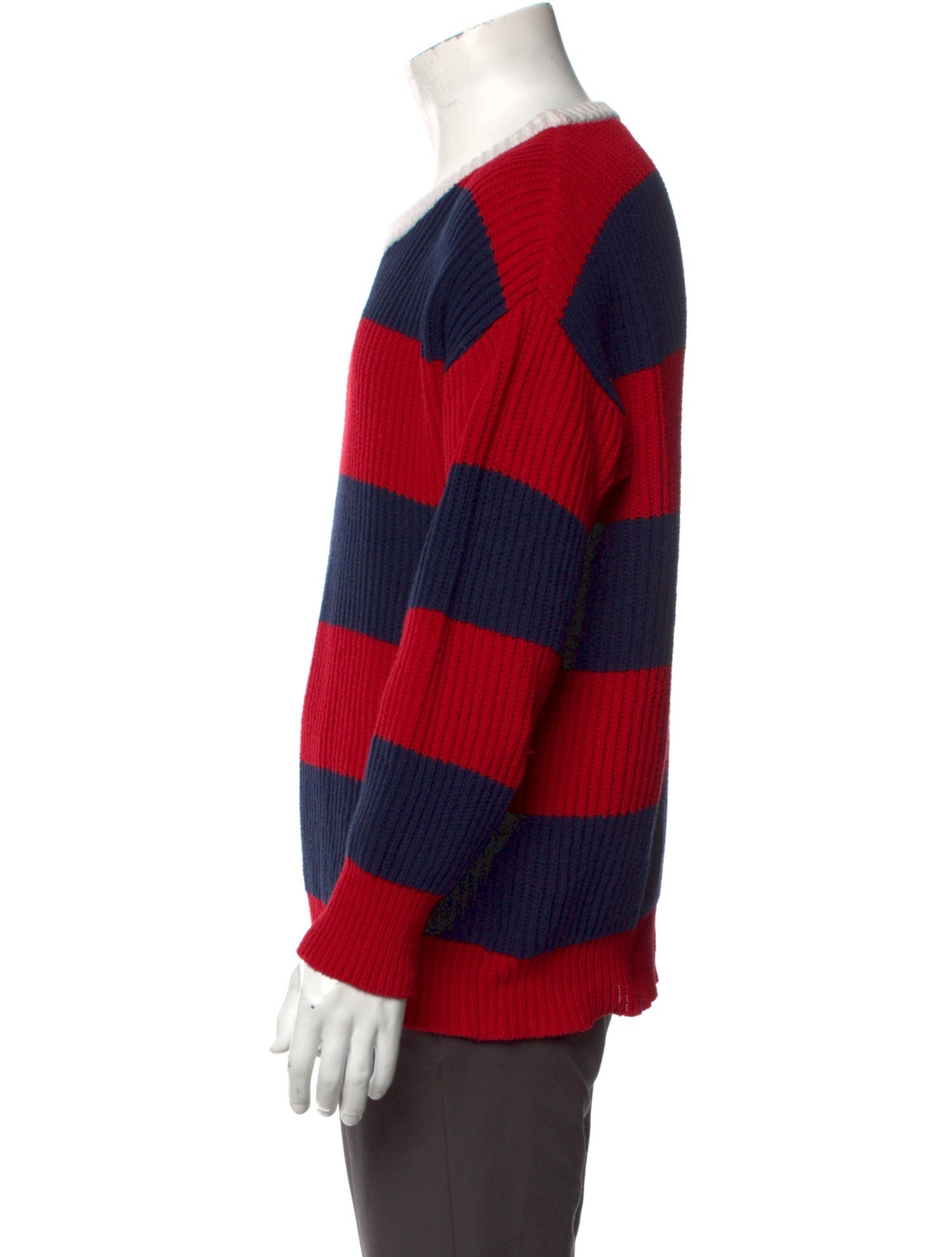 AMI Colorblock Pattern Crew Neck Pullover