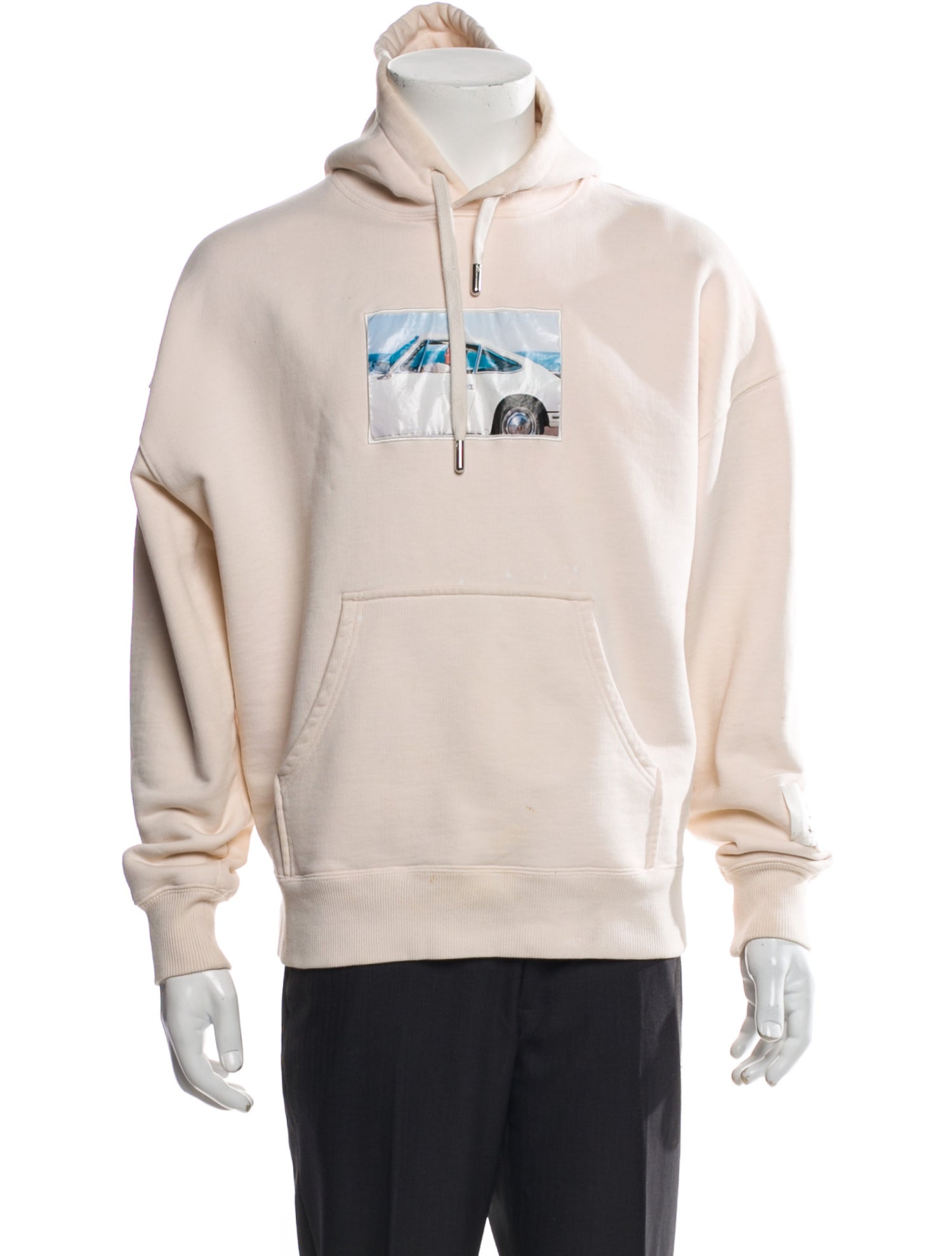ami⋆* AMI Graphic Print Crew Neck Hoodie - Neutrals Sweatshirts