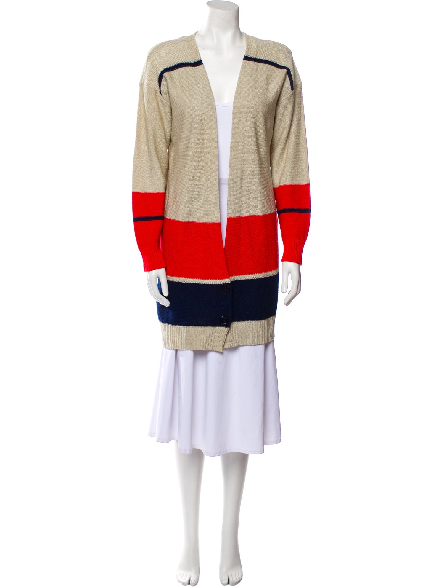 AMI Colorblock Pattern V-Neck Sweater