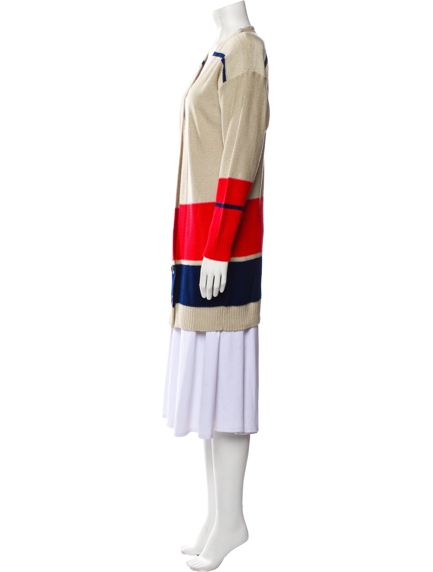 AMI Colorblock Pattern V-Neck Sweater