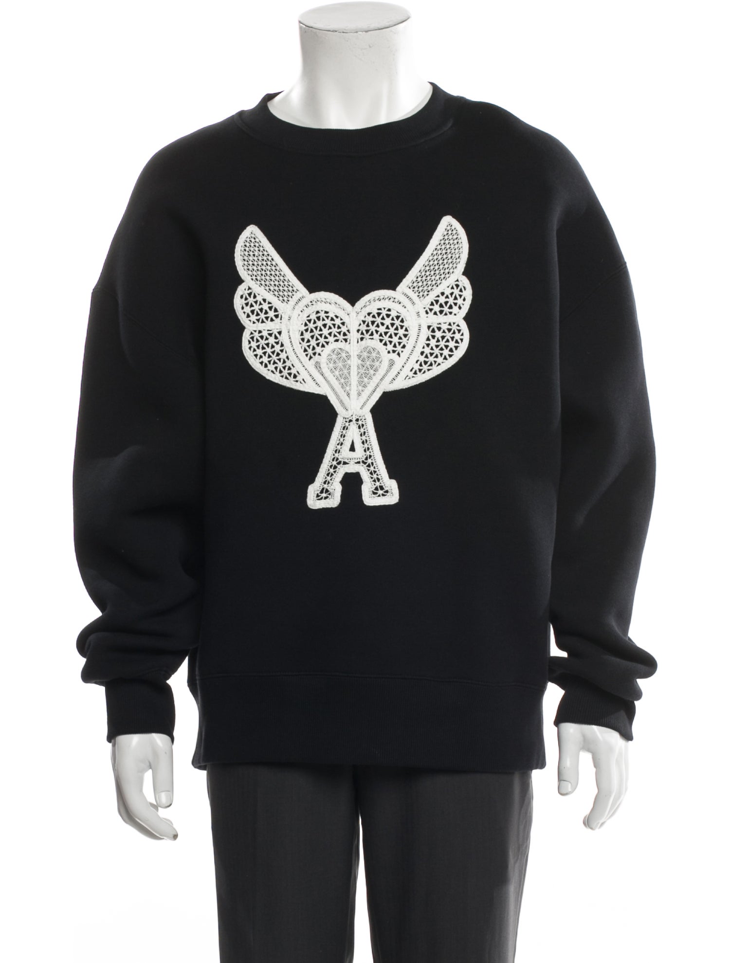 AMI Graphic Print Crew Neck Pullover