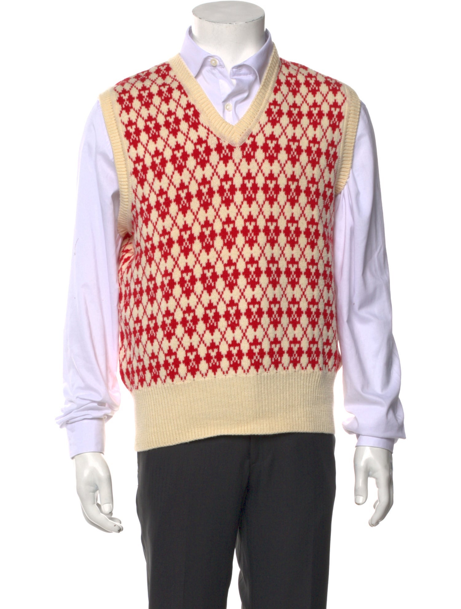 AMI Printed V-Neck Sweater Vest