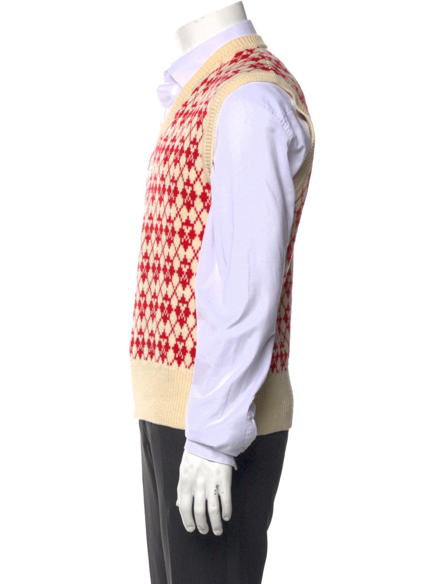 AMI Printed V-Neck Sweater Vest