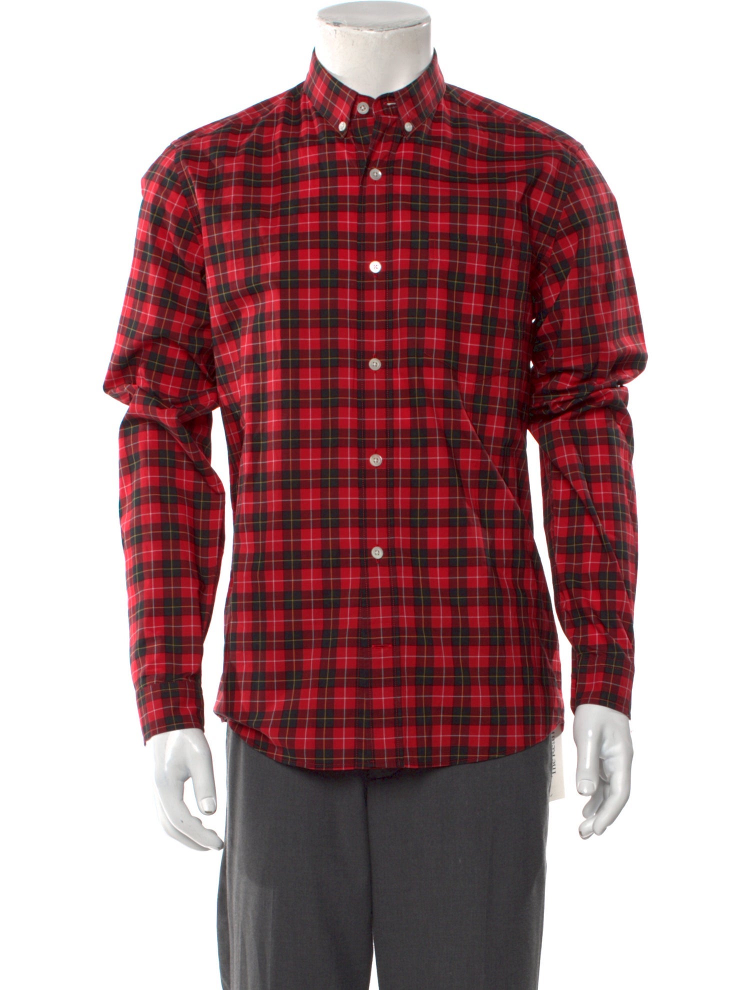 AMI Plaid Print Long Sleeve Shirt