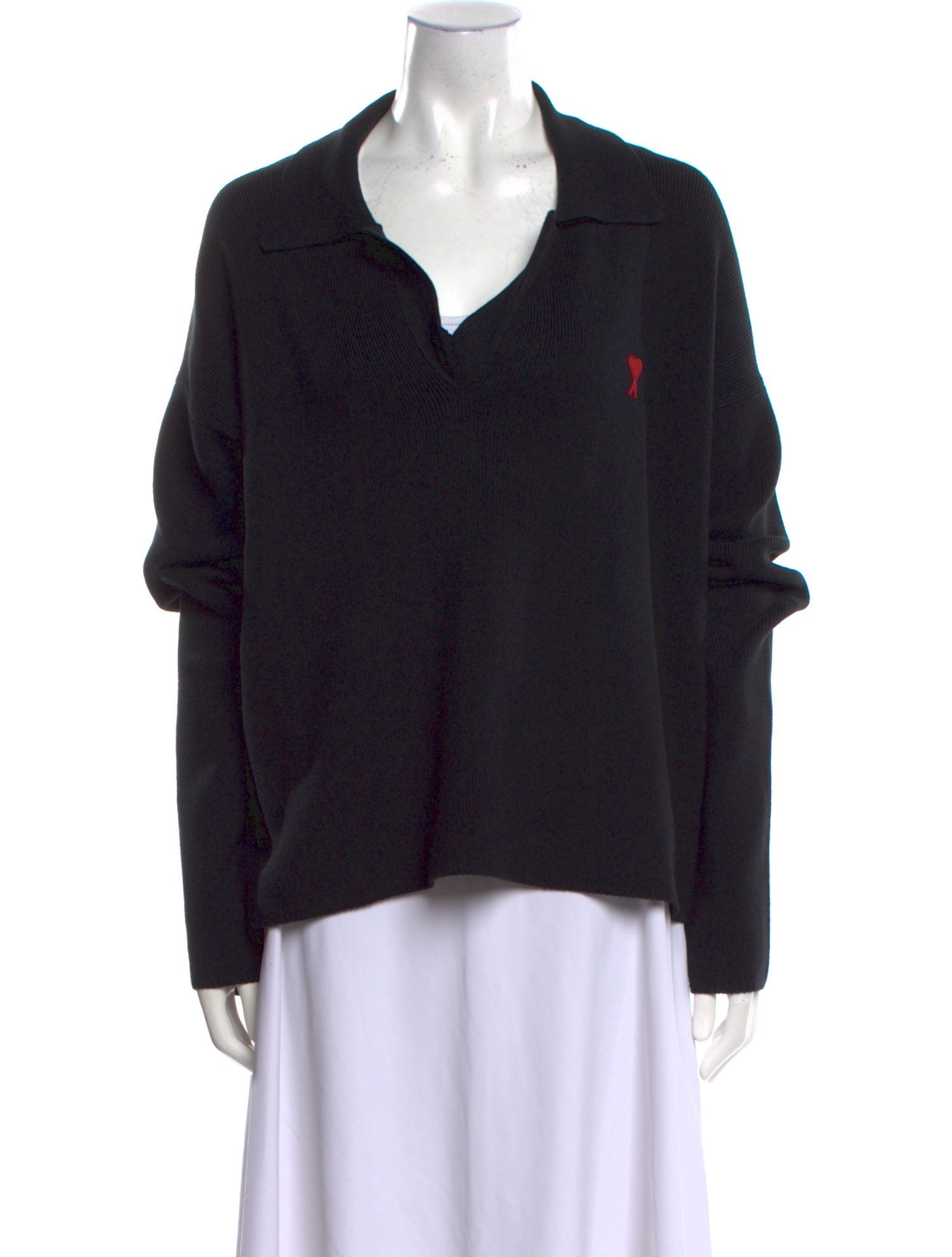 AMI Mock Neck Long Sleeve Polo Sweater w/ Tags