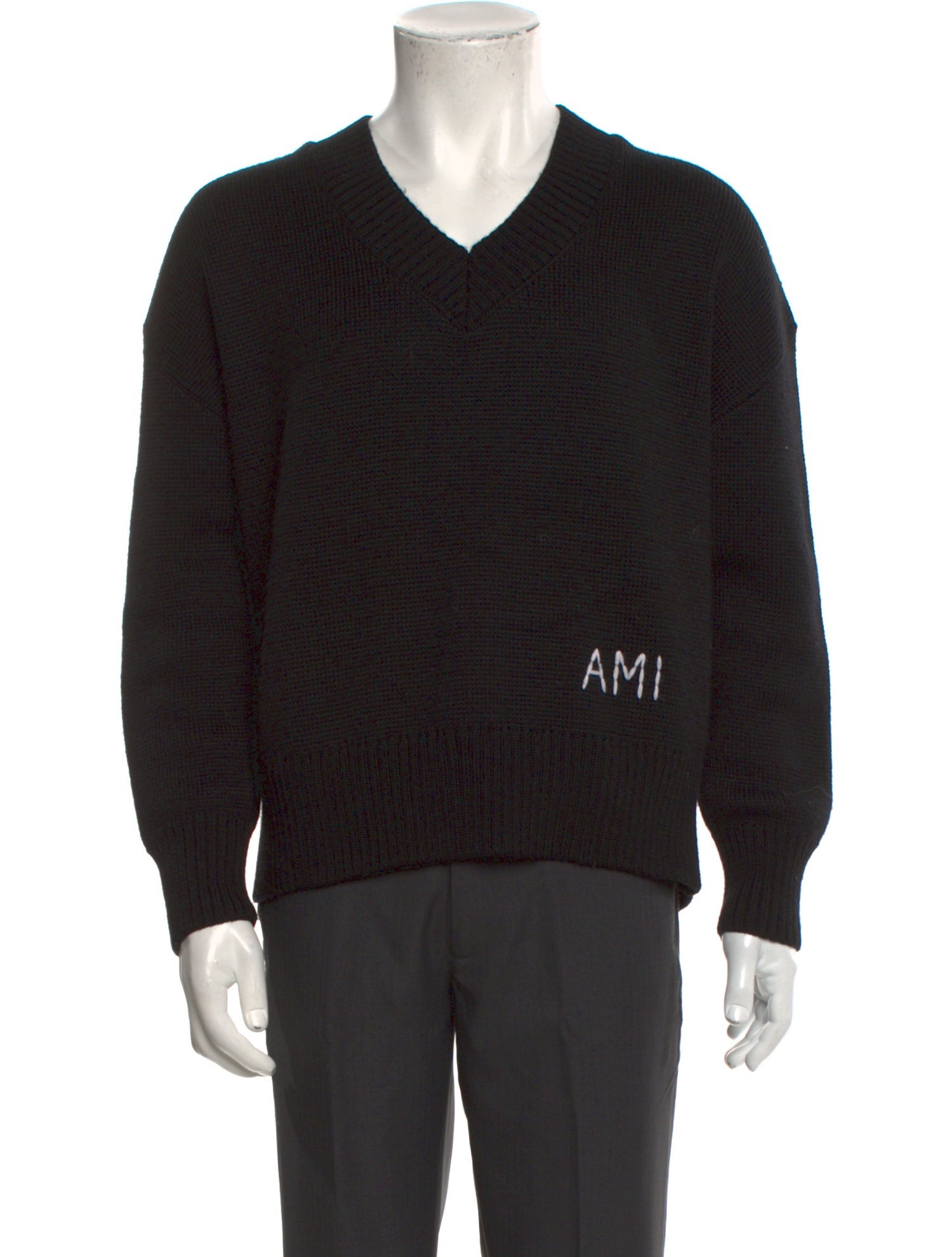 AMI Virgin Wool Graphic Print Pullover