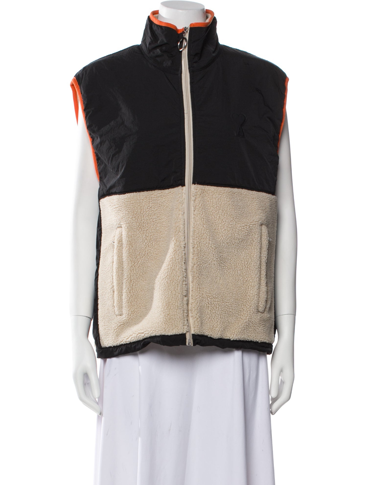 AMI Colorblock Pattern Vest