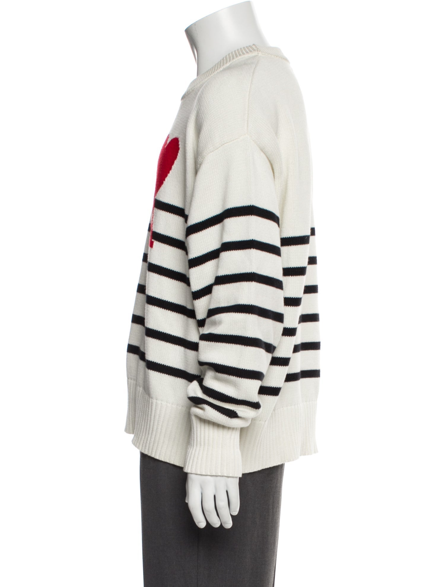 AMI Striped Crew Neck Pullover