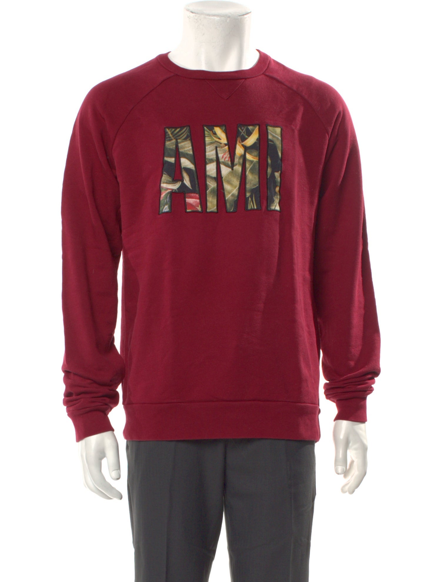 AMI Graphic Print Crew Neck Pullover