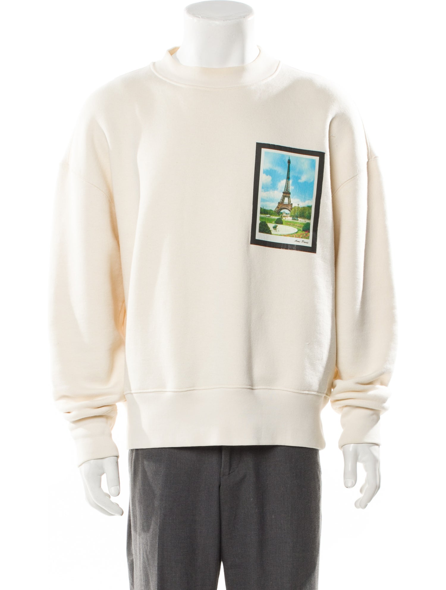 AMI Graphic Print Crew Neck Pullover