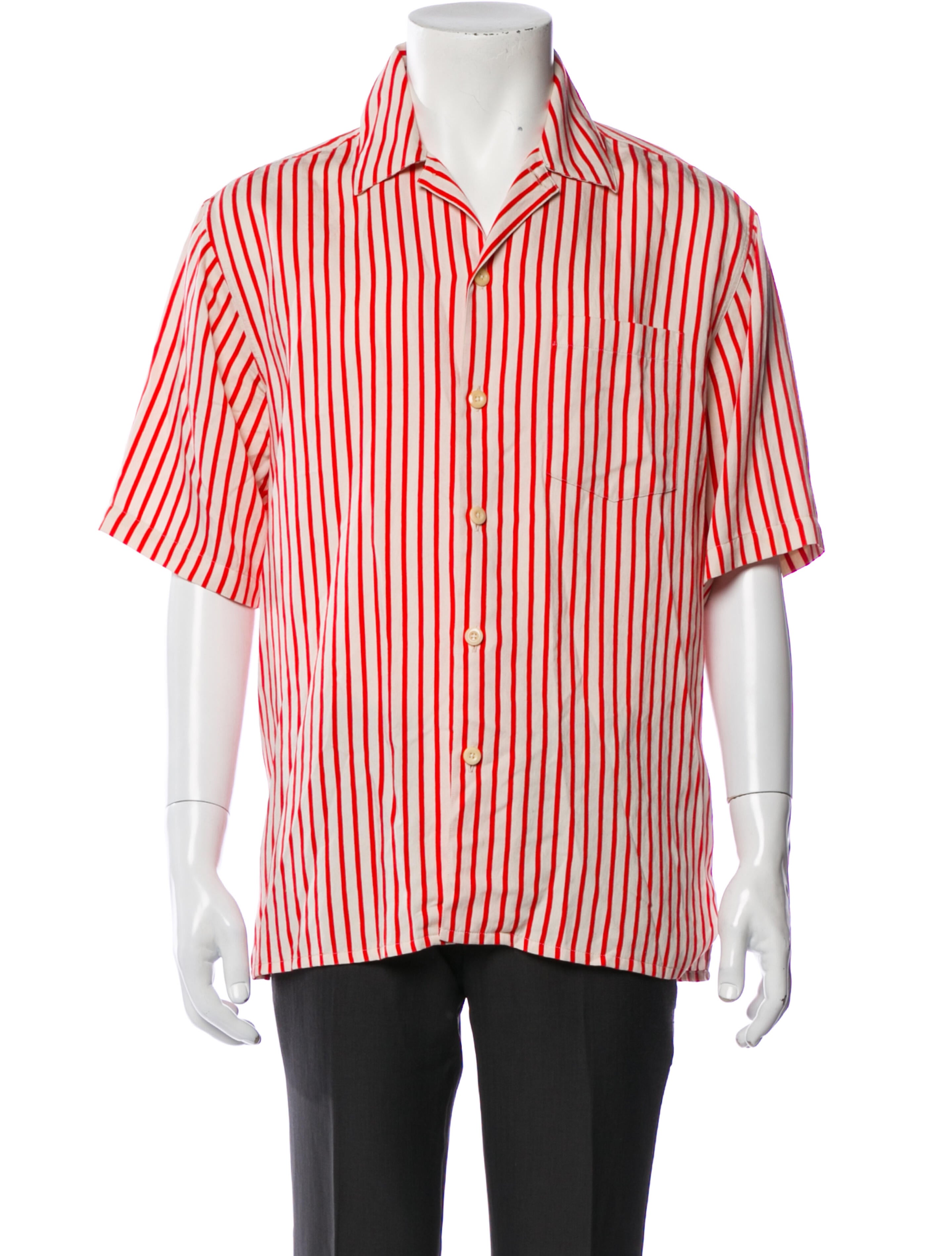 AMI Striped Short Sleeve Shirt