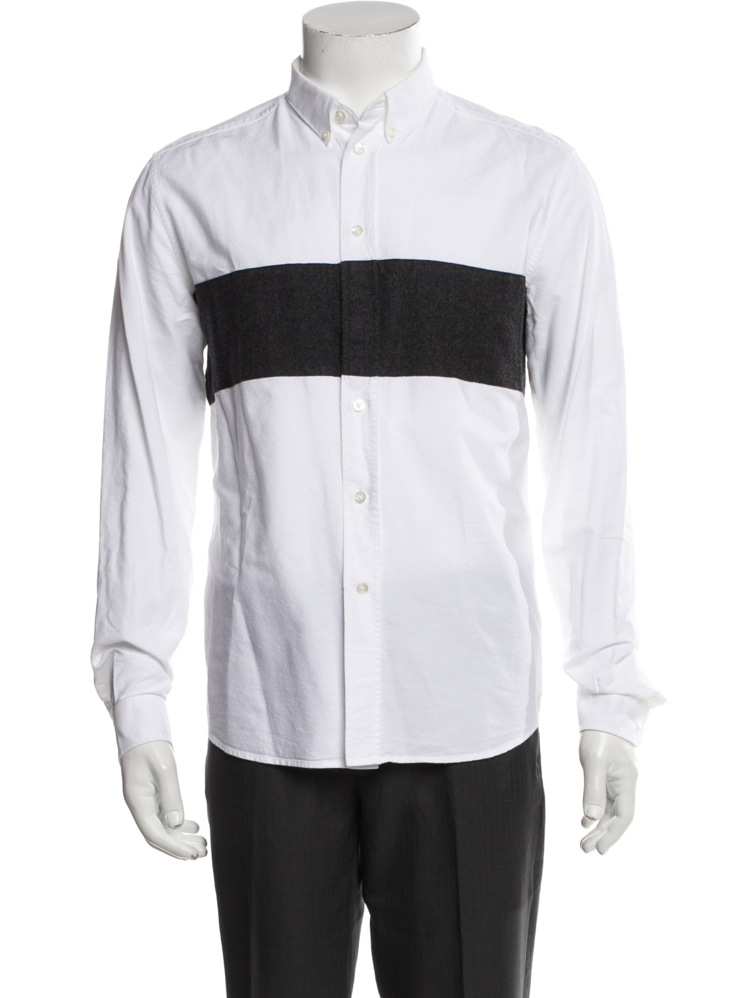 AMI Colorblock Pattern Long Sleeve Shirt