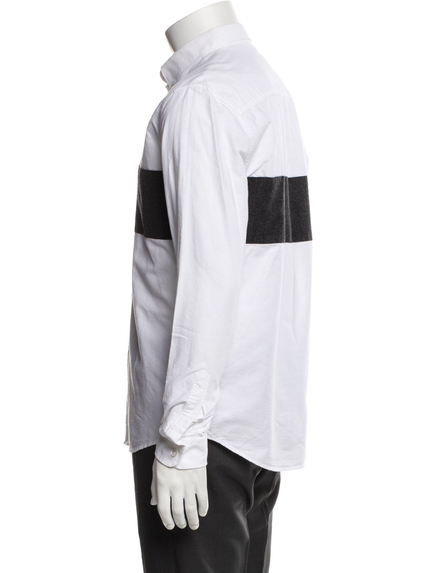 AMI Colorblock Pattern Long Sleeve Shirt