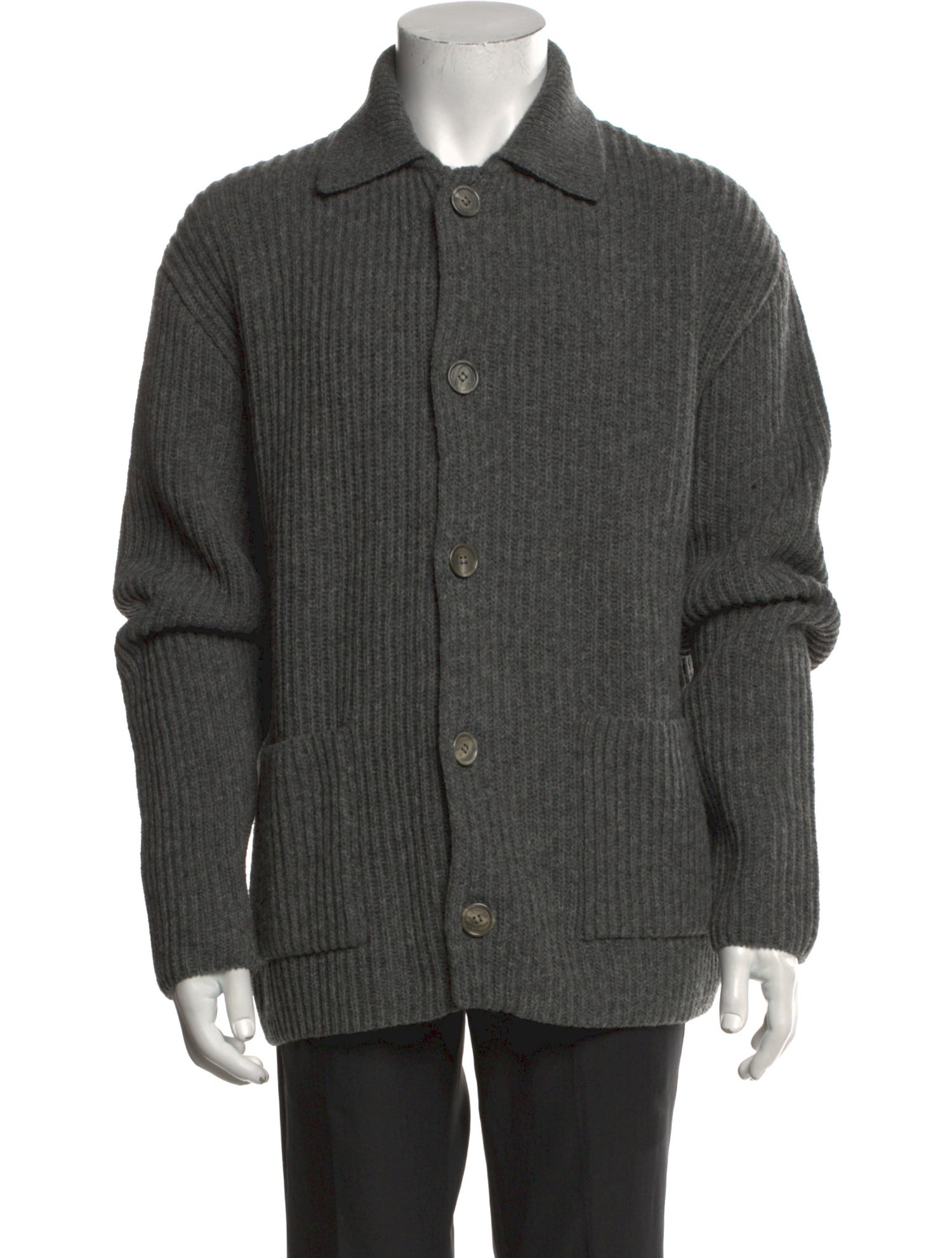 AMI Virgin Wool Collar Cardigan