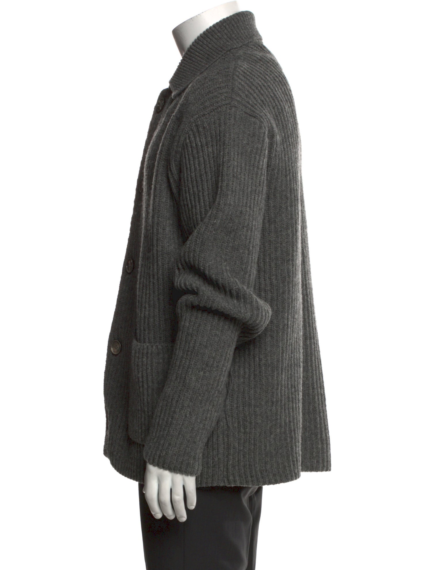 AMI Virgin Wool Collar Cardigan