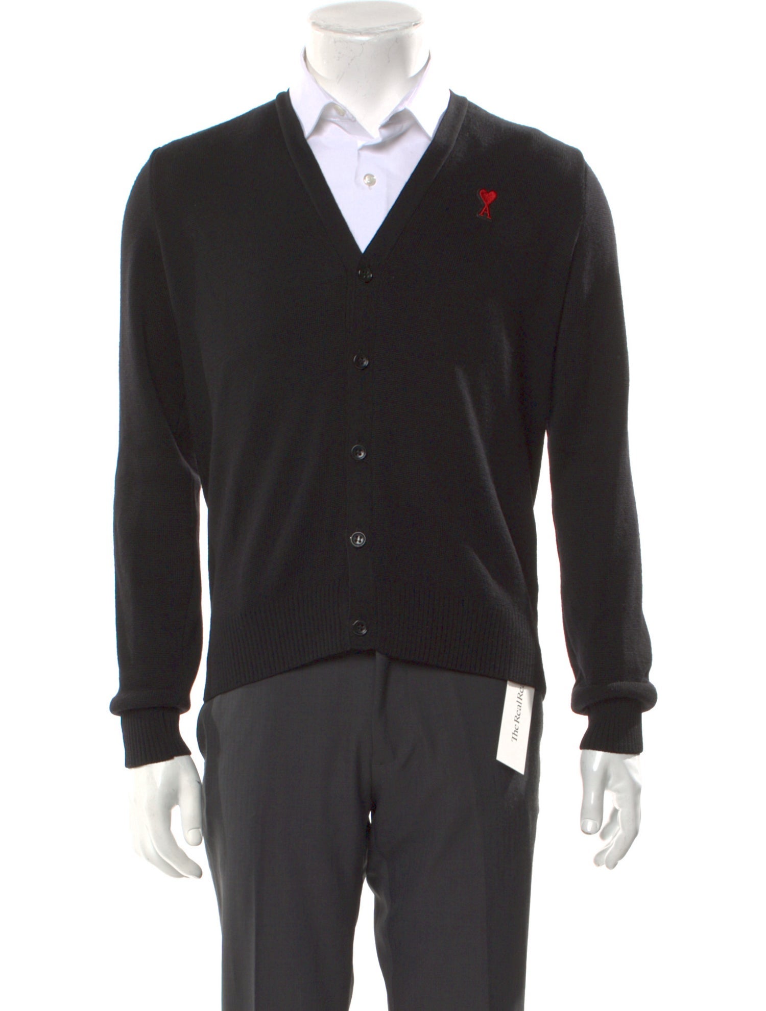 AMI Merino Wool V-Neck Cardigan