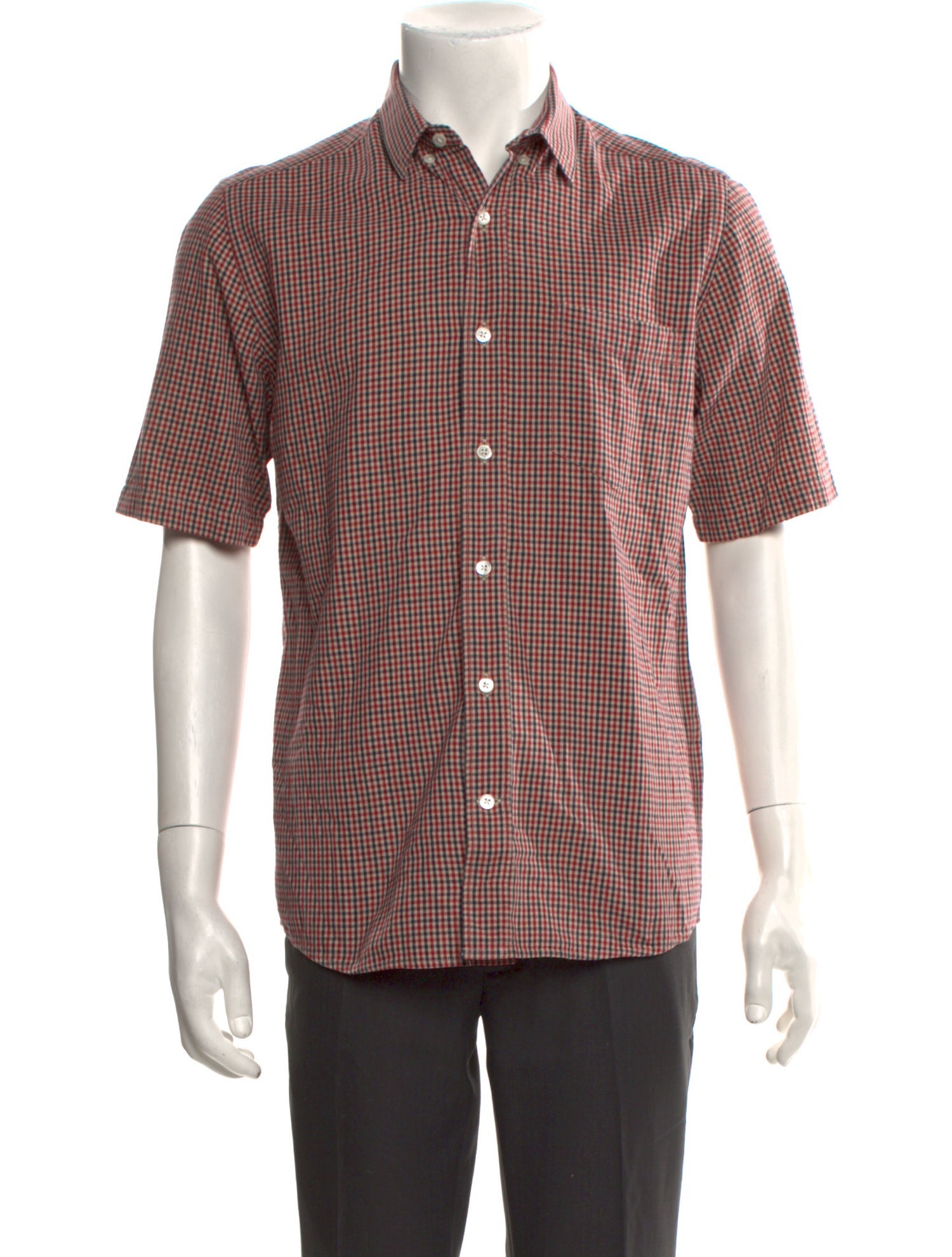 AMI Plaid Print Short Sleeve Shirt