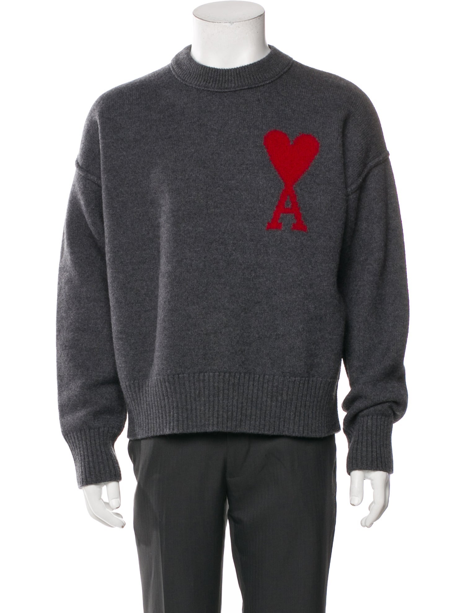 AMI Virgin Wool Graphic Print Pullover