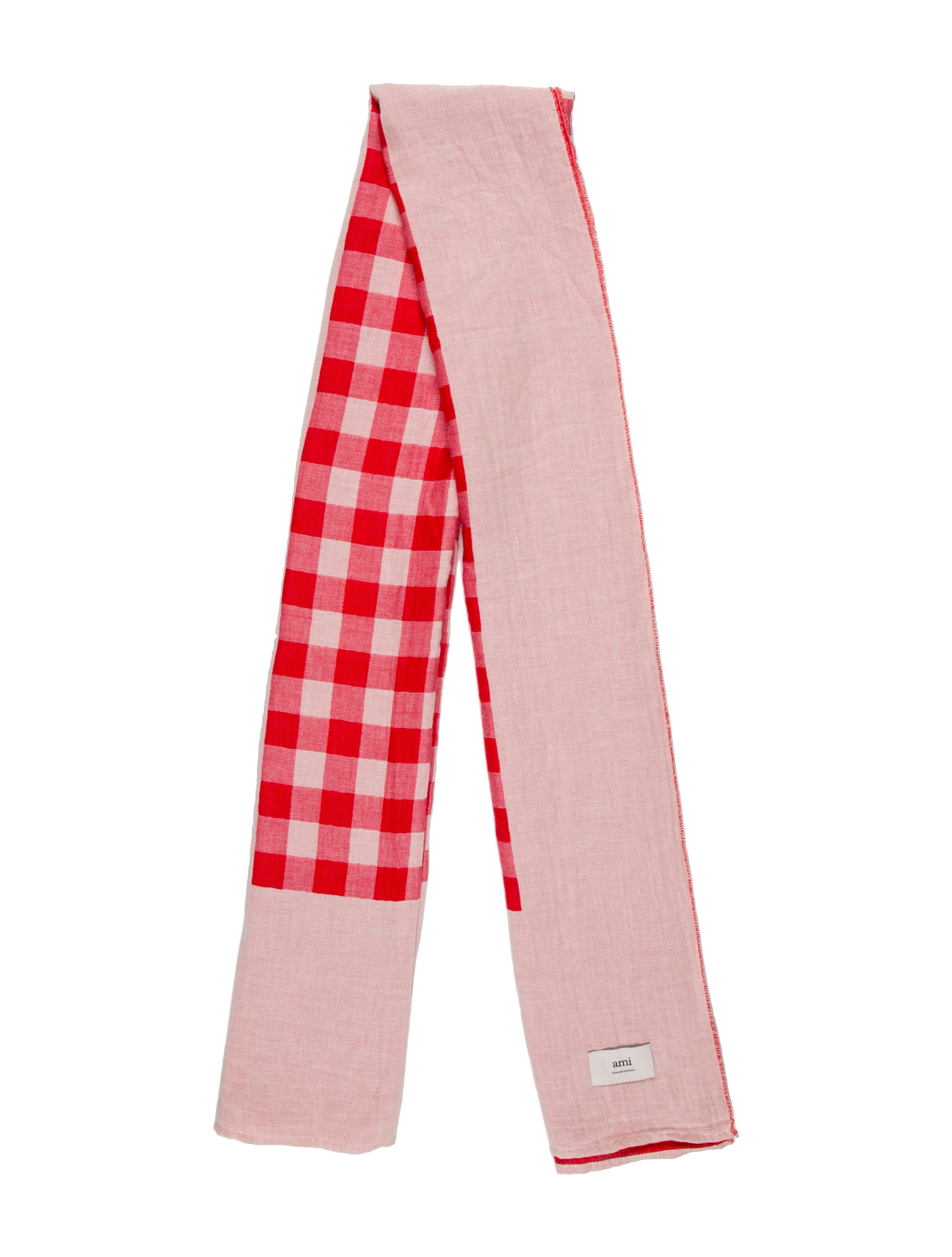 AMI Plaid Print Scarf