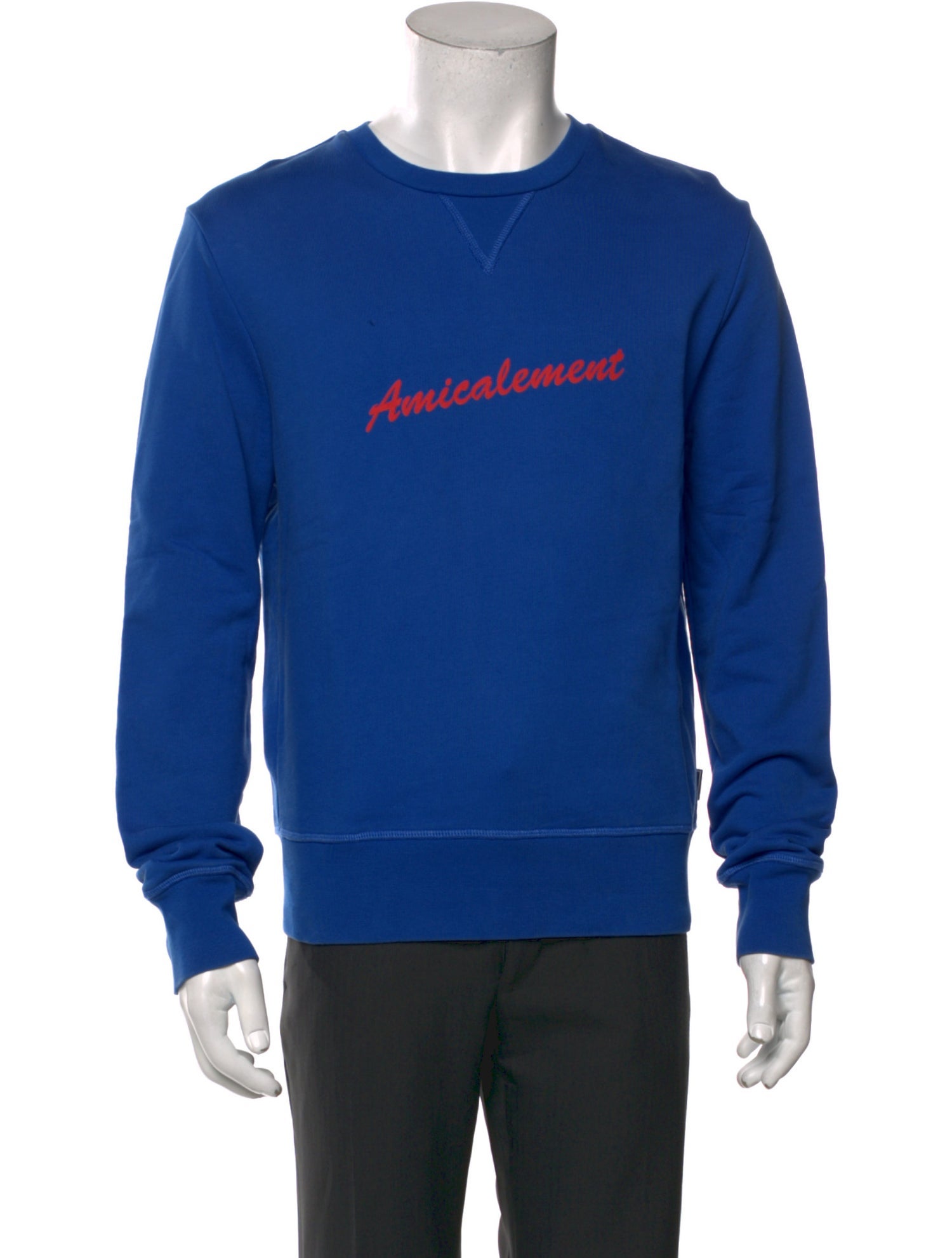 AMI Graphic Print Crew Neck Pullover