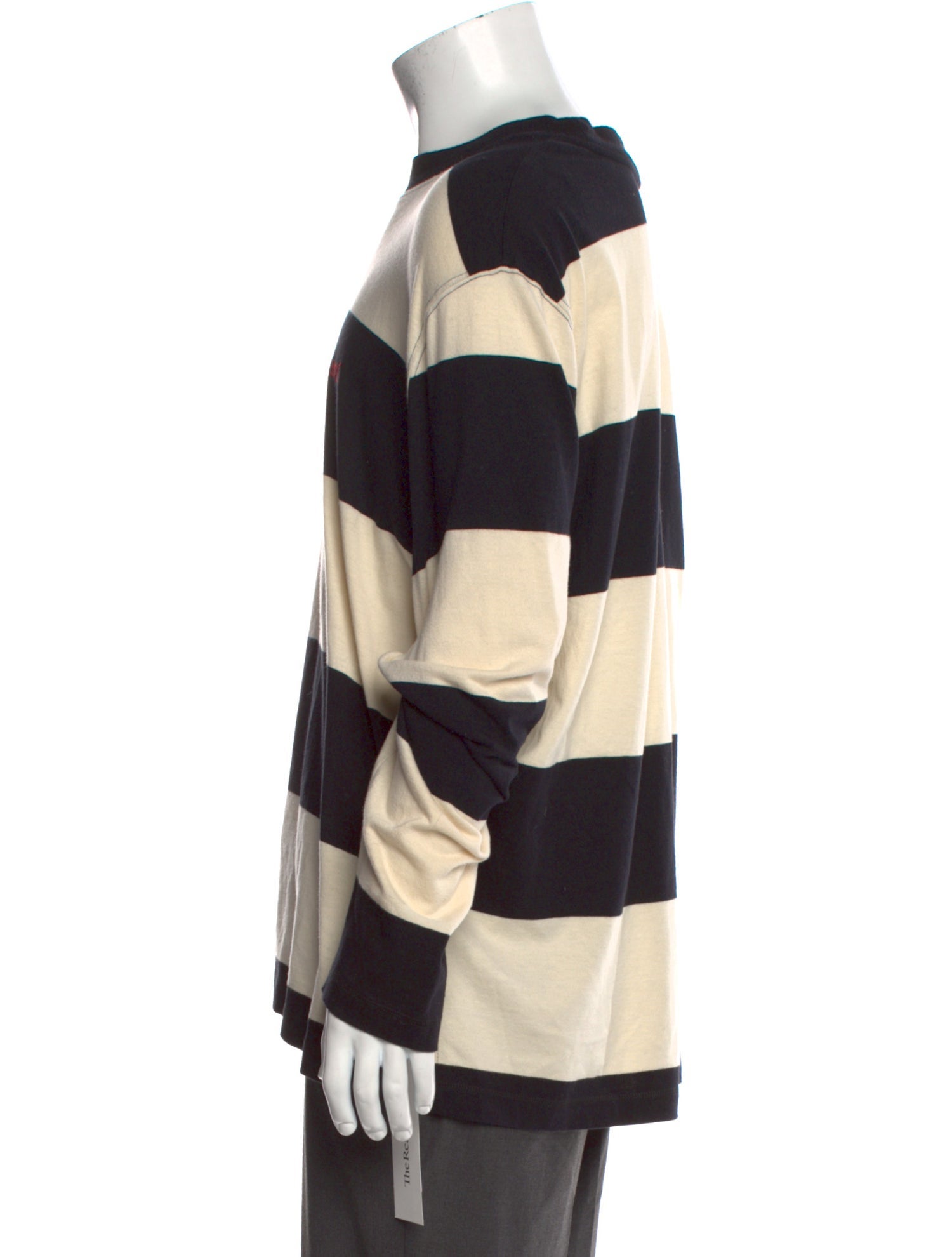 AMI Striped Crew Neck Henley