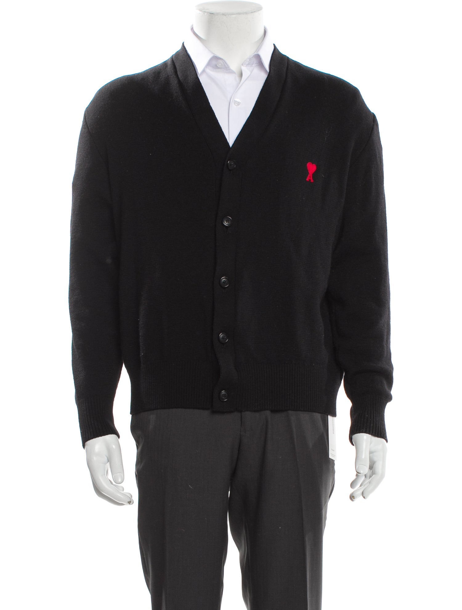 AMI Merino Wool V-Neck Cardigan