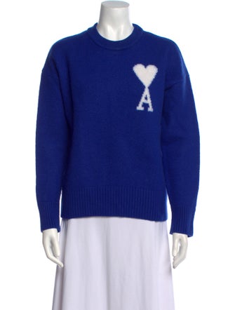 AMI Wool Graphic Print Sweater