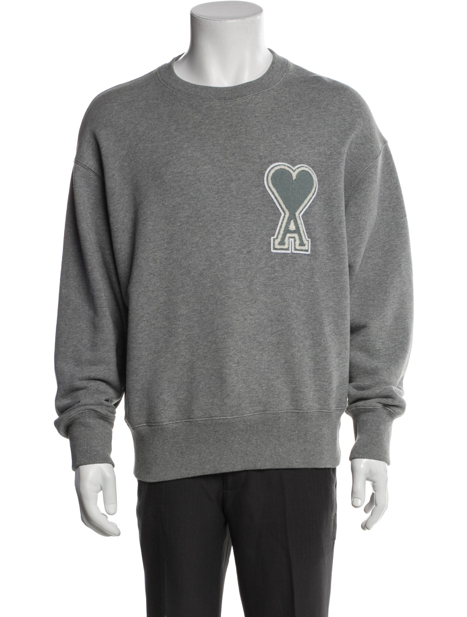 AMI Graphic Print Crew Neck Pullover