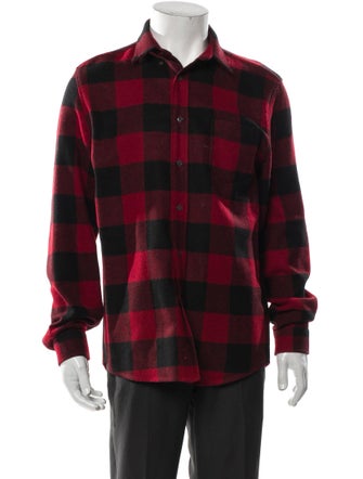 AMI Wool Plaid Print Shirt