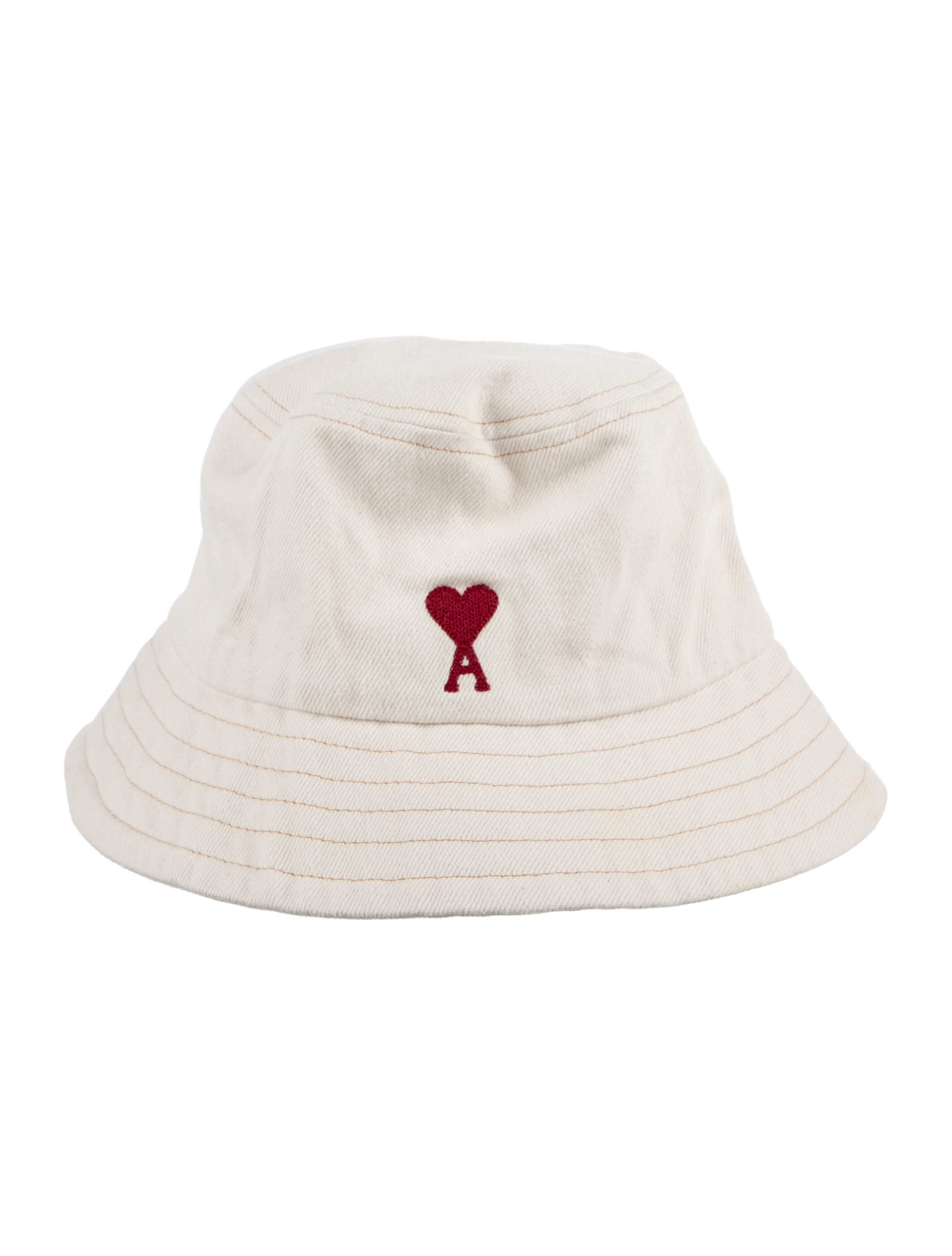 AMI Embroidered Denim Bucket Hat