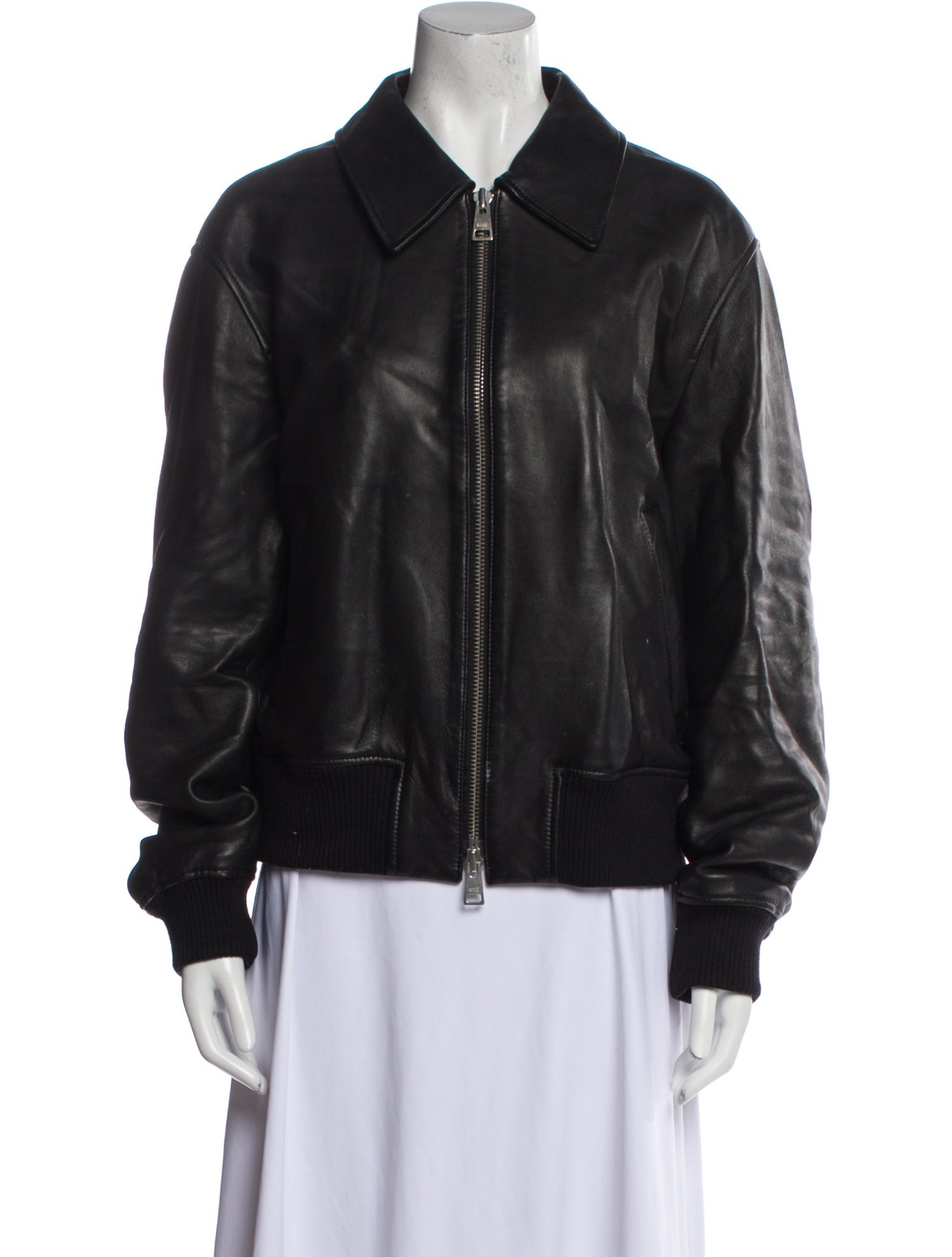 AMI Leather Bomber Jacket