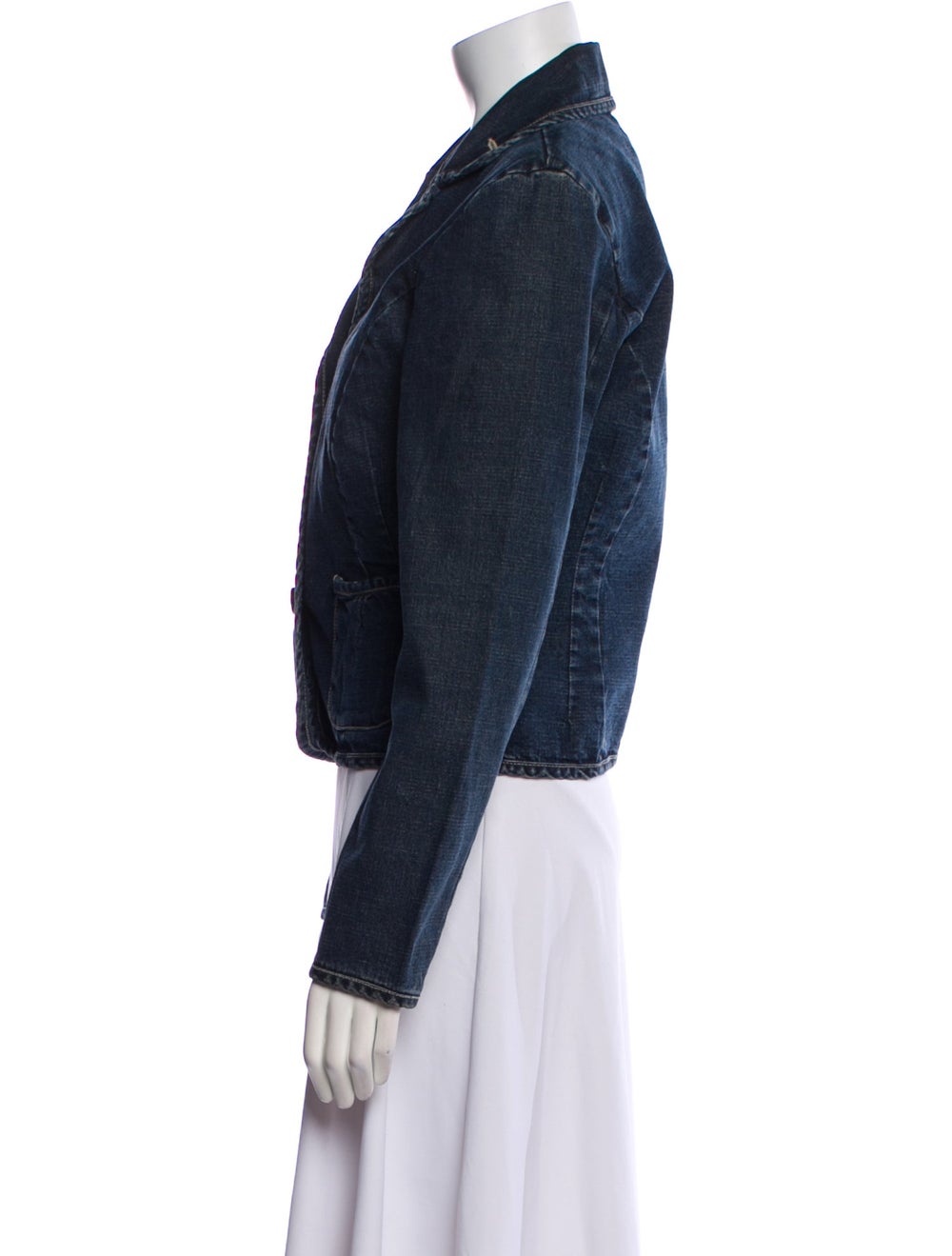 AMI Denim Jacket Blue Pointed Collar Patch Pocket… - image 2