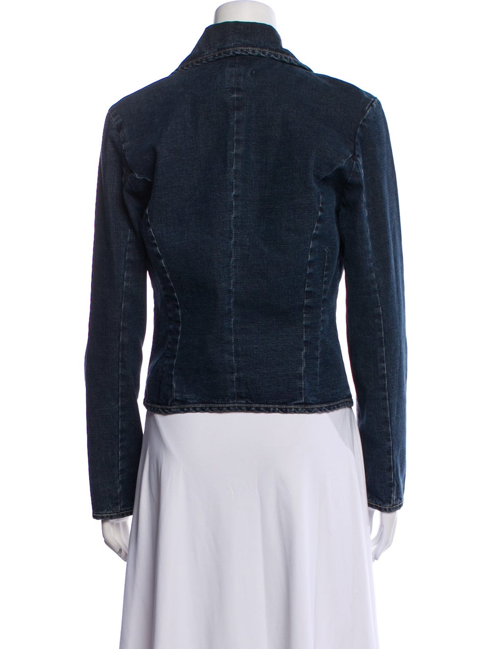 AMI Denim Jacket Blue Pointed Collar Patch Pocket… - image 3