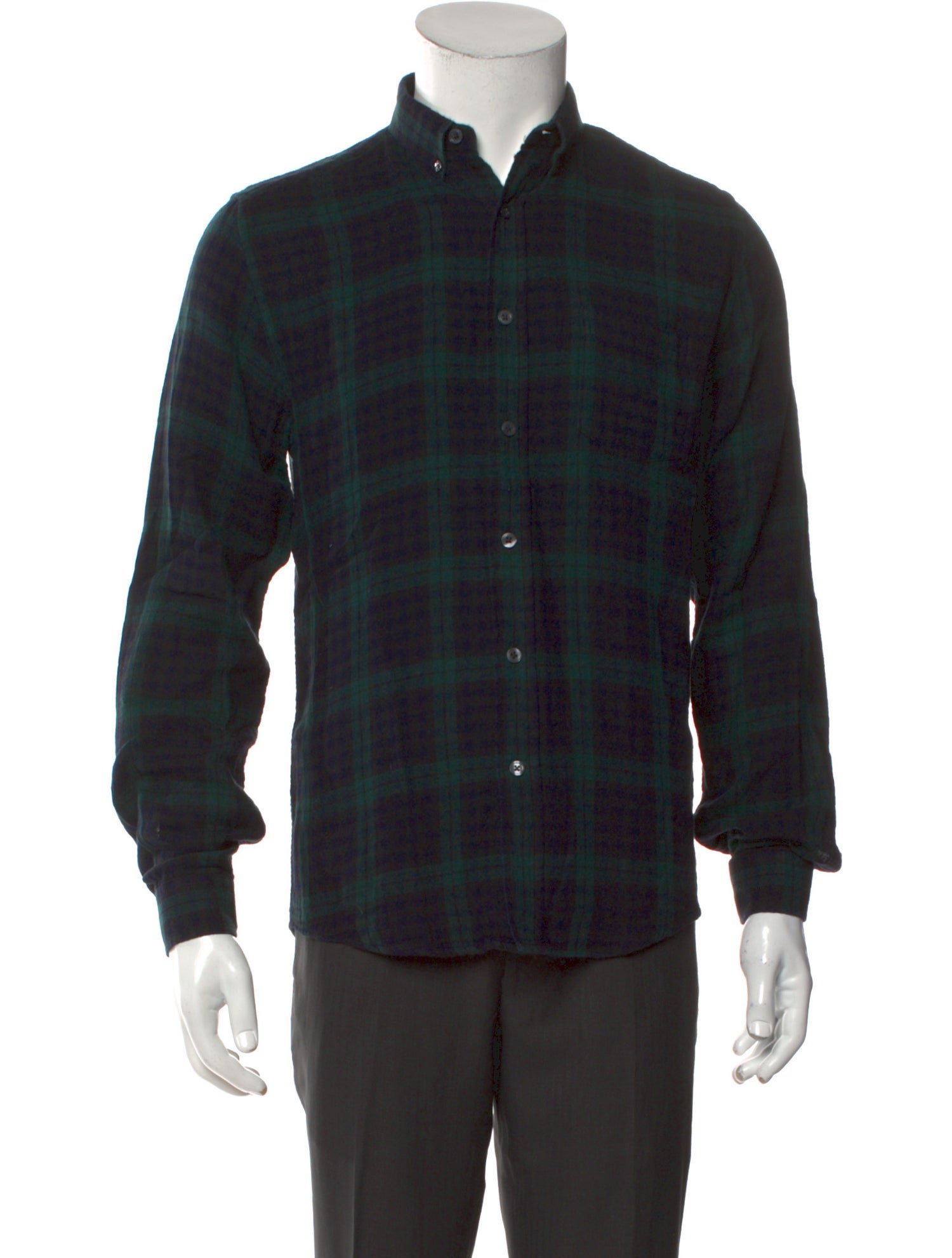 AMI Plaid Print Long Sleeve Shirt