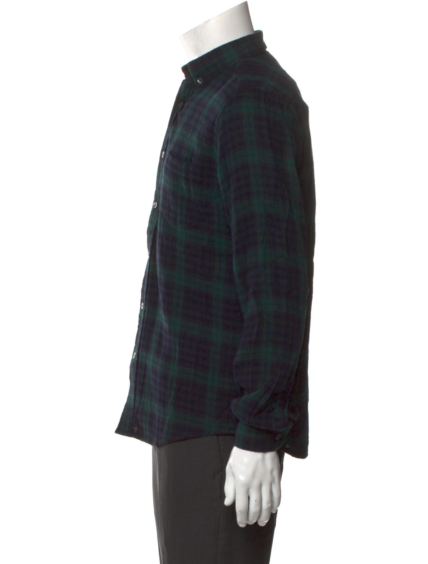 AMI Plaid Print Long Sleeve Shirt