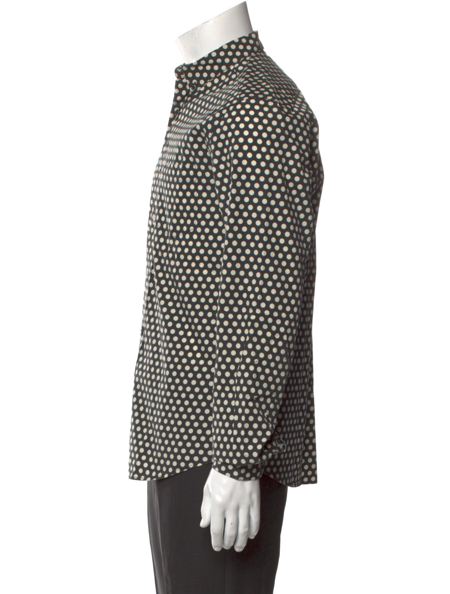 AMI Polka Dot Print Long Sleeve Shirt