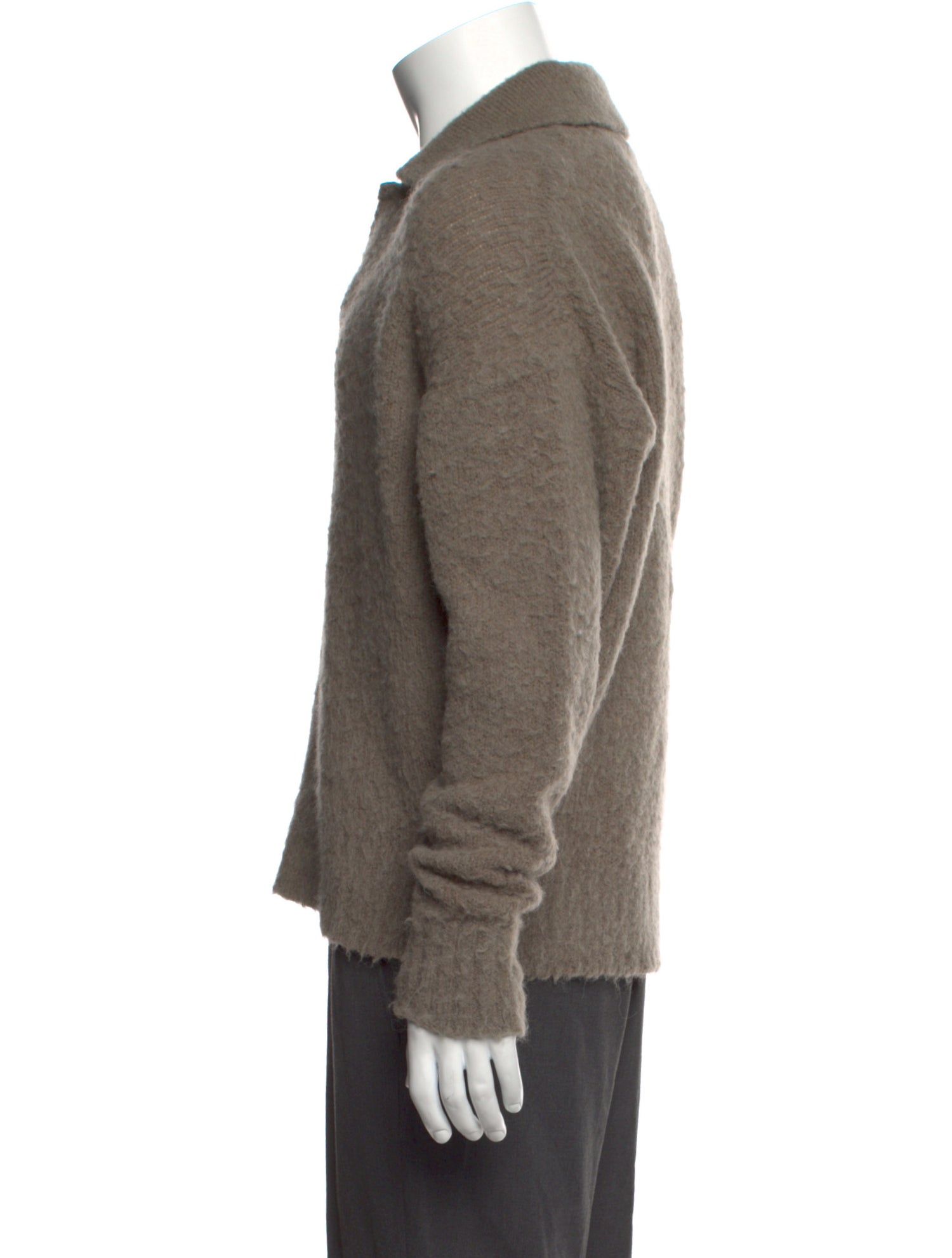 AMI Collar Long Sleeve Polo Sweater