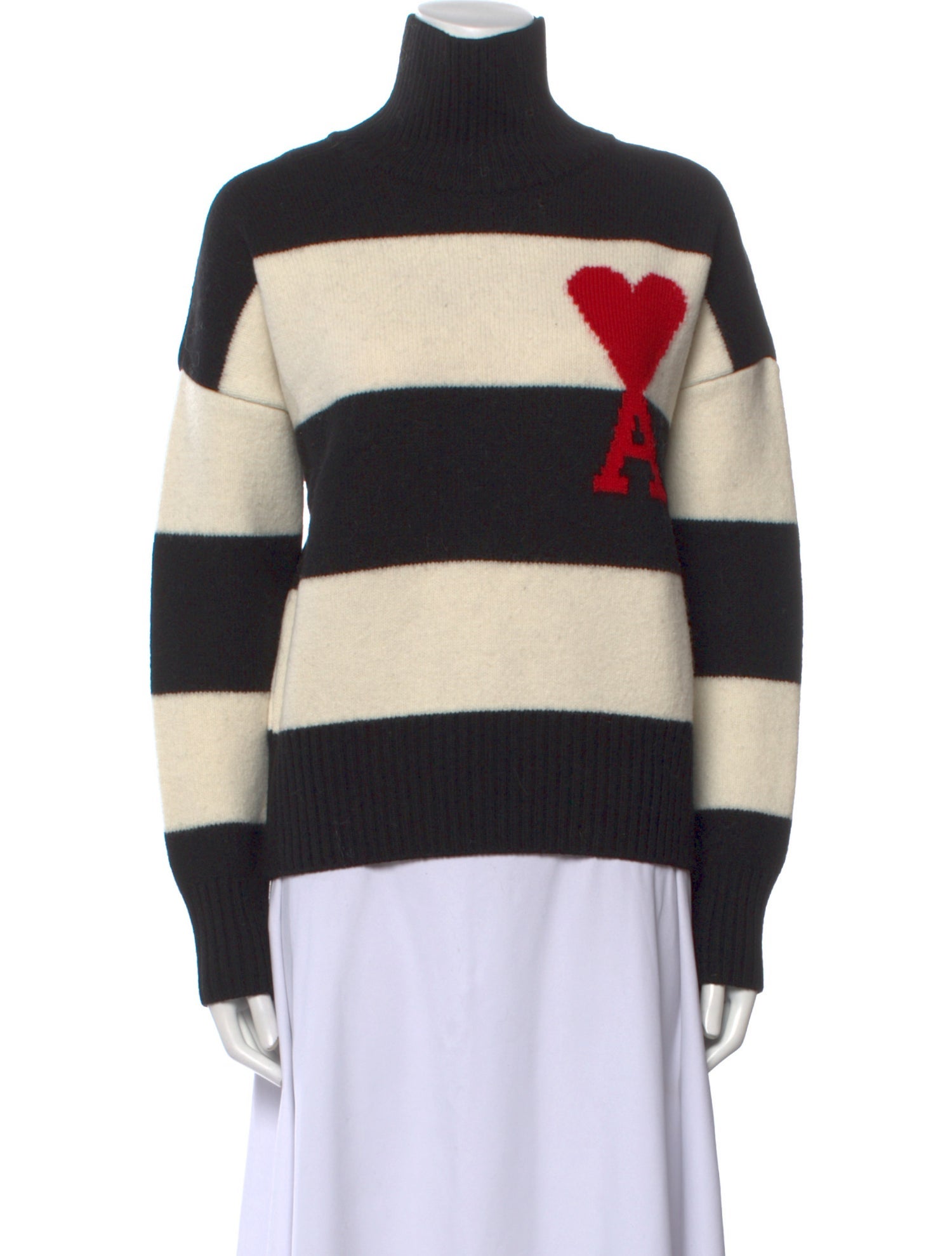 AMI Virgin Wool Striped Sweater